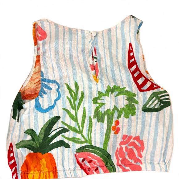 Calypso St. Barth | Hand-Printed Linen Top – Resortwear, XS‎ - Picture 3 of 3